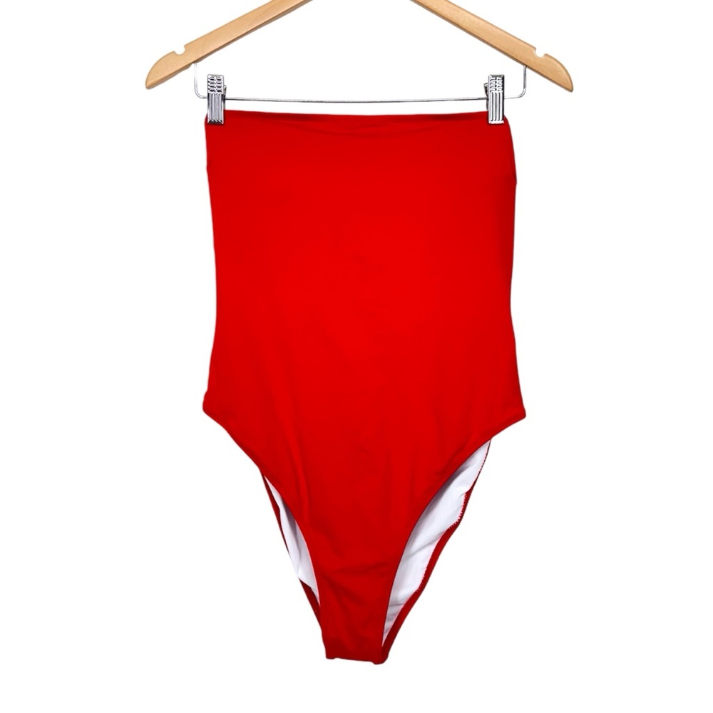 Red One Piece Swimsuit With Removable Adjustable Straps Size XL Nwot